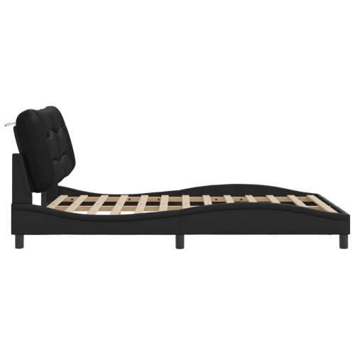 Okvir za krevet s LED svjetlima crni 140x190 cm od umjetne kože - Crna 140 x 190 cm Cijena