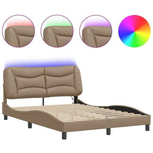 Okvir kreveta s LED svjetlom cappuccino 140x190 cm umjetna koža Boja cappuccina 140 x 190 cm Cijena