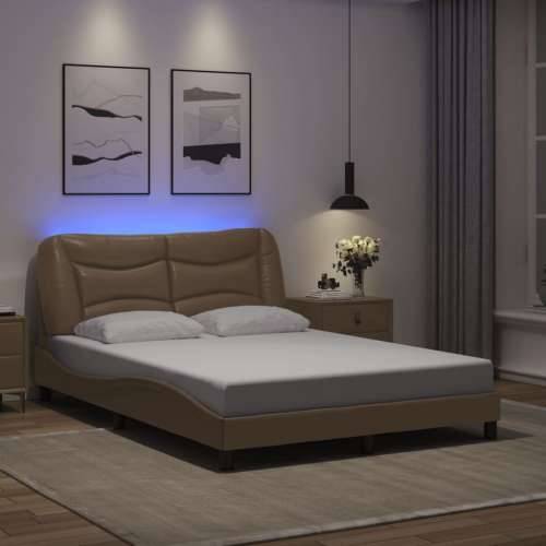 Okvir kreveta s LED svjetlom cappuccino 140x190 cm umjetna koža Boja cappuccina 140 x 190 cm Cijena