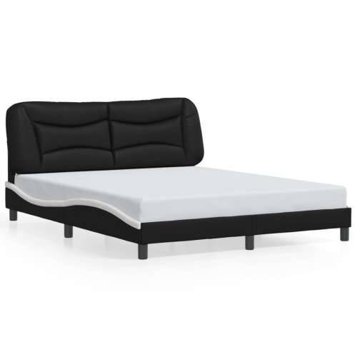 Okvir kreveta LED crno-bijeli 160 x 200 cm od umjetne kože - Crno-bijelo 160 x 200 cm Cijena