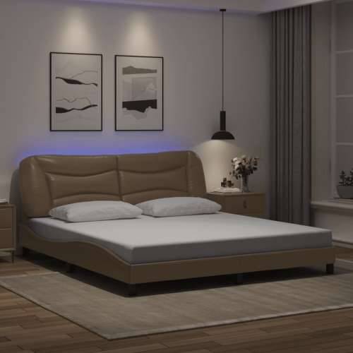 Okvir kreveta LED boja cappuccina 180 x 200 cm od umjetne kože Boja cappuccina 180 x 200 cm Cijena