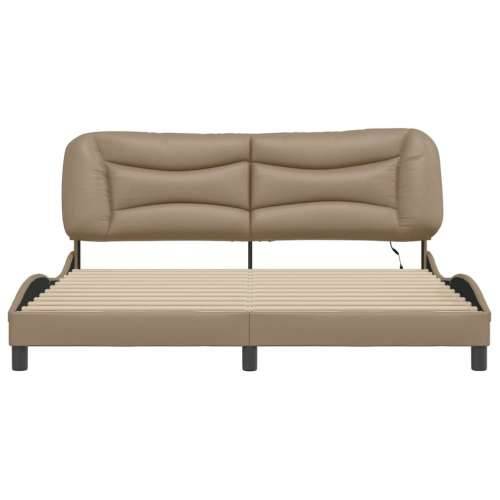 Okvir kreveta LED boja cappuccina 180 x 200 cm od umjetne kože Boja cappuccina 180 x 200 cm Cijena