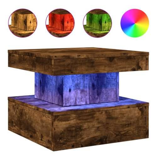 Ormarić za uzglavlje LED boja dimljenog hrasta 50x50x40 cm - Dimljeni hrast 1 50 cm Cijena