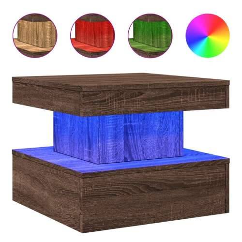 Ormarić za uzglavlje LED boja smeđeg hrasta 50x50x40 cm - Smeđi hrast 1 50 cm Cijena
