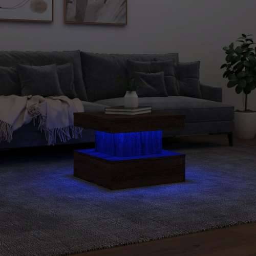 Ormarić za uzglavlje LED boja smeđeg hrasta 50x50x40 cm - Smeđi hrast 1 50 cm Cijena