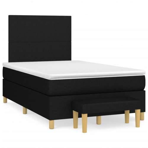 Krevet box spring s madracem crni 120 x 190 cm od tkanine - Crna 120 x 190 cm Gladak dizajn Cijena