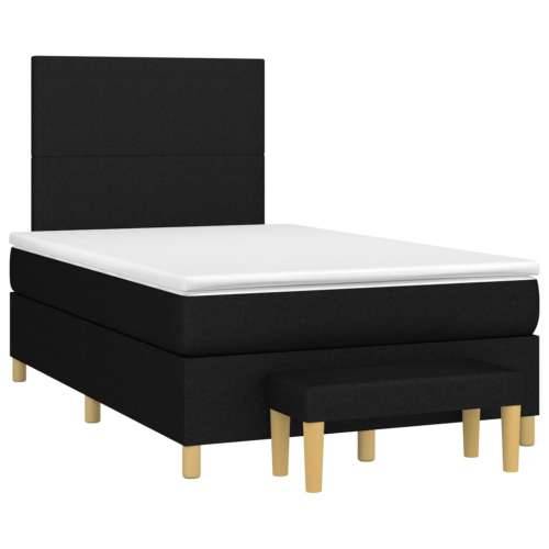 Krevet box spring s madracem crni 120 x 190 cm od tkanine - Crna 120 x 190 cm Gladak dizajn Cijena