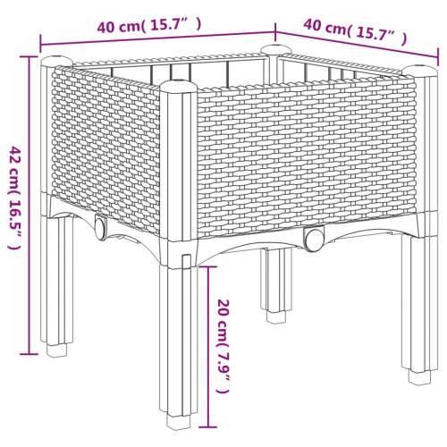 Vrtna sadilica s nogama crna 40 x 40 x 42 cm PP - Crna 40 x 40 x 42 cm 1 Cijena
