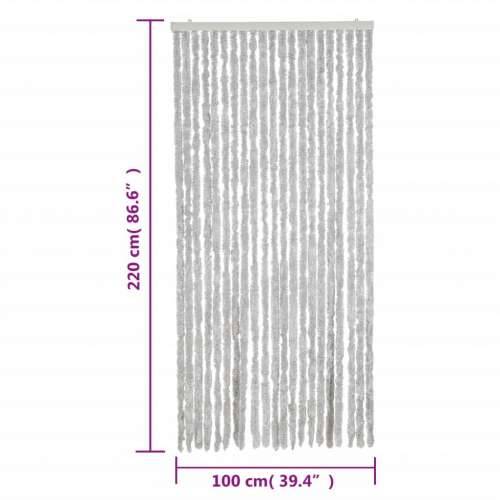 Zastor protiv muha sivi 100 x 220 cm od šenila Cijena