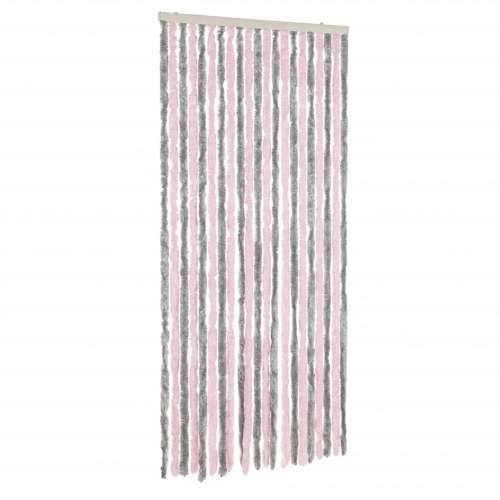 Zastor protiv muha srebrnosivi i ružičasti 100 x 200 cm šenil Cijena