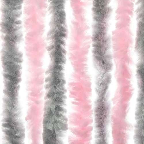 Zastor protiv muha srebrnosivi i ružičasti 100 x 200 cm šenil Cijena