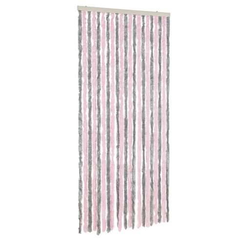 Zastor protiv muha srebrnosivi i ružičasti 100 x 230 cm šenil Cijena