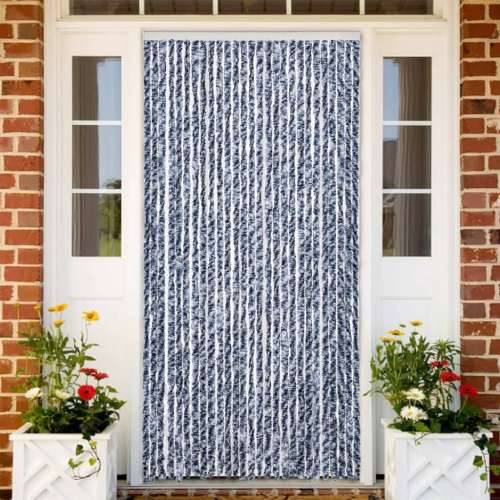 Zastor protiv muha plava i bijeli 100 x 230 cm od šenila - Plava i bijela 100 x 230 cm Cijena