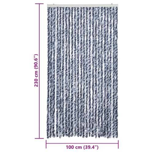 Zastor protiv muha plava i bijeli 100 x 230 cm od šenila - Plava i bijela 100 x 230 cm Cijena