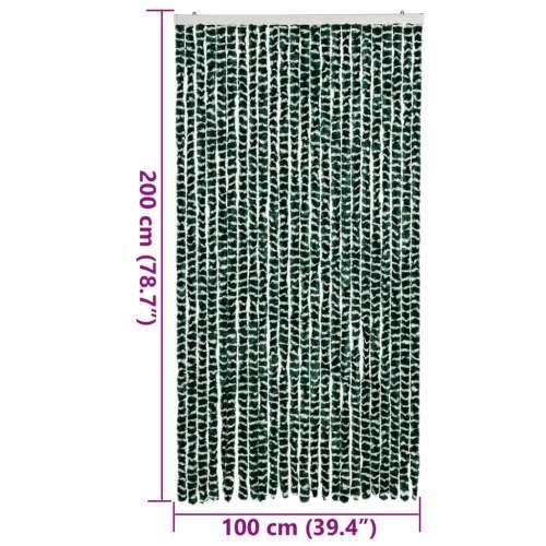Zastor protiv muha zelena i bijela 100 x 200 cm od šenila - Zelena i bijela 100 x 200 cm Cijena