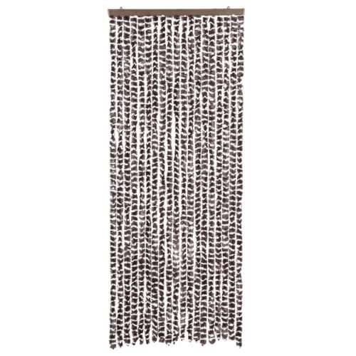 Zastor protiv muha smeđa i bijela 56 x 200 cm od šenila - Smeđa i bijela 56 x 200 cm Cijena