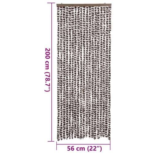 Zastor protiv muha smeđa i bijela 56 x 200 cm od šenila - Smeđa i bijela 56 x 200 cm Cijena
