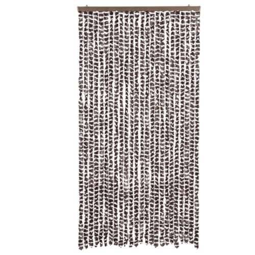 Zastor protiv muha smeđa i bijela 100 x 200 cm od šenila - Smeđa i bijela 100 x 200 cm Cijena