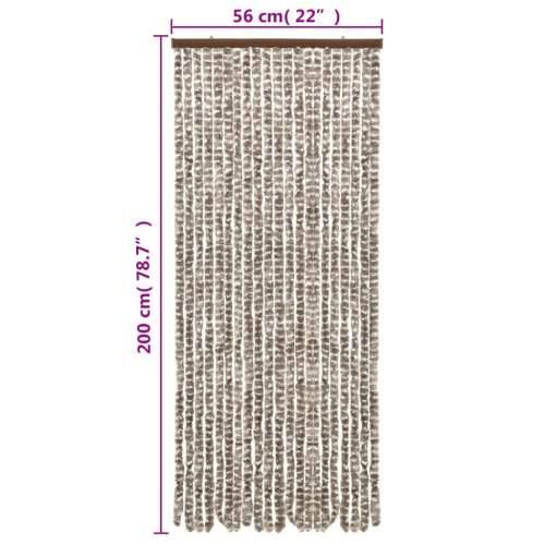 Zastor protiv muha Smeđesiva i bijeli 56 x 200 cm od šenila - Smeđesiva i bijela 56 x 200 cm Cijena