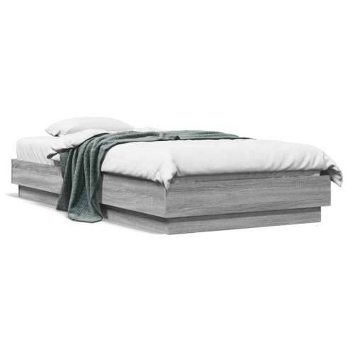 Okvir za krevet boja hrasta 90x190 cm od konstruiranog drva - Sivi hrast sonoma 90 x 190 cm Cijena