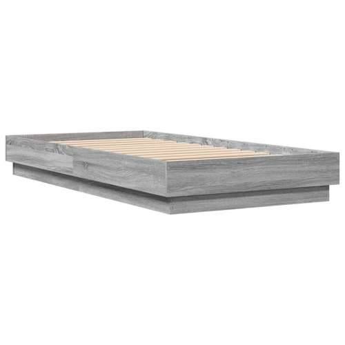Okvir za krevet boja hrasta 90x190 cm od konstruiranog drva - Sivi hrast sonoma 90 x 190 cm Cijena