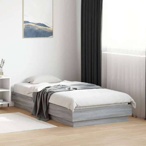 Okvir za krevet boja hrasta 90x190 cm od konstruiranog drva - Sivi hrast sonoma 90 x 190 cm Cijena