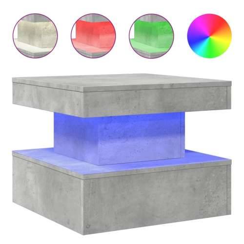Stolić za kavu s LED svjetlima siva boja betona 50 x 50 x 40 cm - Beton siva 1 50 cm Cijena