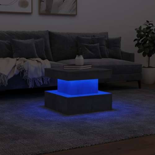 Stolić za kavu s LED svjetlima siva boja betona 50 x 50 x 40 cm - Beton siva 1 50 cm Cijena