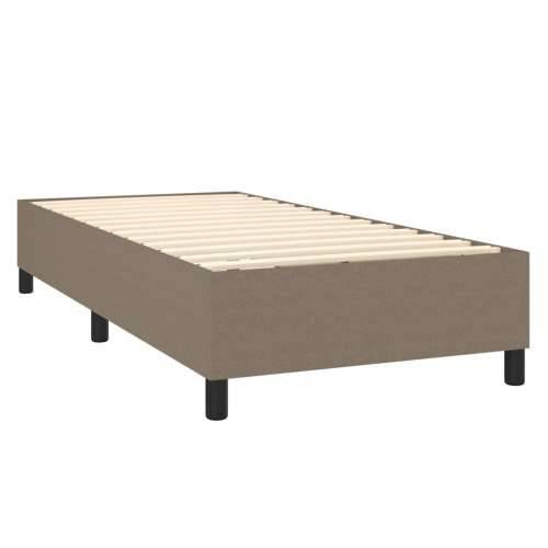 Krevet box spring s madracem LED smeđesivi 90x190 cm tkanina - Sivo-smeđa 90 x 190 cm Blok s kvadratima Cijena