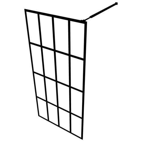 Pregrada za tuš s policom crna 80 x 195 cm s mutnim staklom ESG - Transparentan 80 x 195 cm Mreže 4 x 4 Cijena