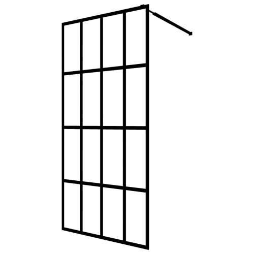 Pregrada za tuš s policom crna 100x195 cm staklo ESG i aluminij - Matirano 100 x 195 cm Mreže 4 x 4 Cijena