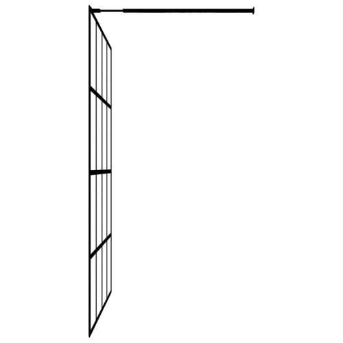 Pregrada za tuš s policom crna 100x195 cm staklo ESG i aluminij - Matirano 100 x 195 cm Mreže 4 x 4 Cijena