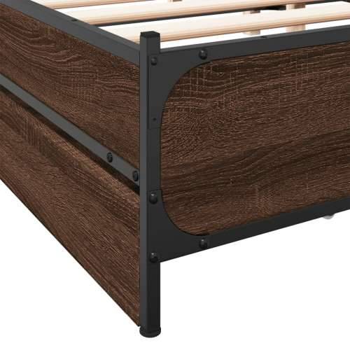 Okvir za krevet s uzglavljem smeđa boja hrasta 120x200cm drveni - Smeđi hrast 120 x 200 cm Cijena