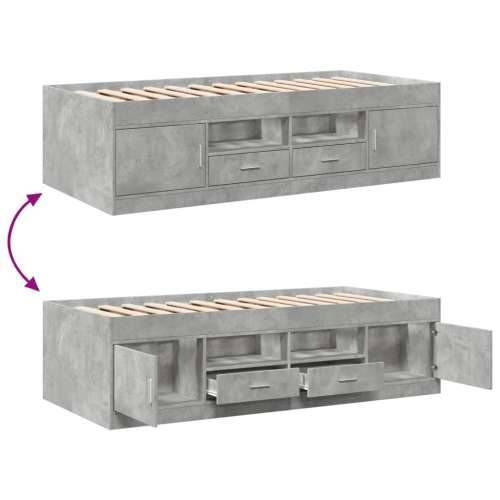 Dnevni krevet s ladicama bez madraca siva boja betona 100x200cm - Beton siva 100 x 200 cm Cijena