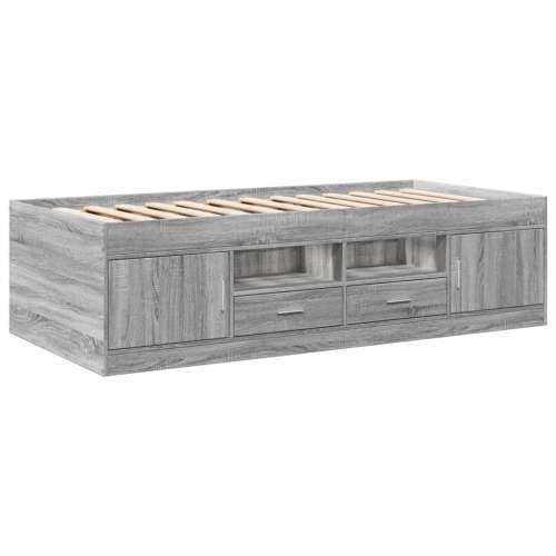 Dnevni krevet s ladicama bez madraca siva boja hrasta 100x200cm - Sivi hrast sonoma 100 x 200 cm Cijena