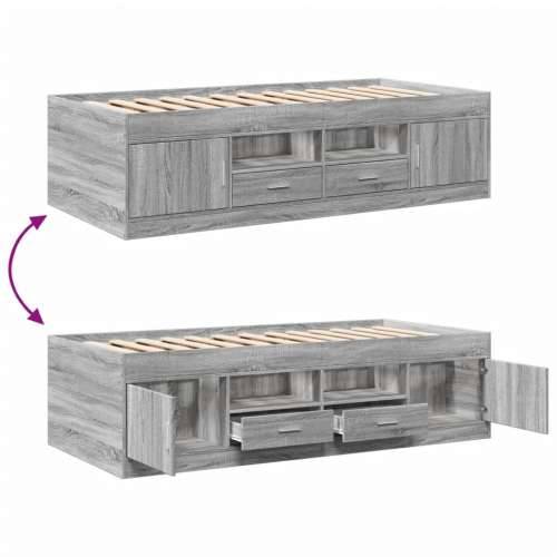 Dnevni krevet s ladicama bez madraca siva boja hrasta 100x200cm - Sivi hrast sonoma 100 x 200 cm Cijena