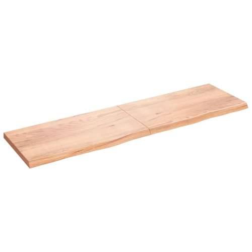Zidna polica svjetlosmeđa 220x60x(2-6) cm obrađena hrastovina - Svjetlosmeđa 220 x 60 x 6 cm 1 Cijena