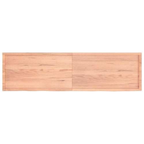 Zidna polica svjetlosmeđa 220x60x(2-6) cm obrađena hrastovina - Svjetlosmeđa 220 x 60 x 6 cm 1 Cijena