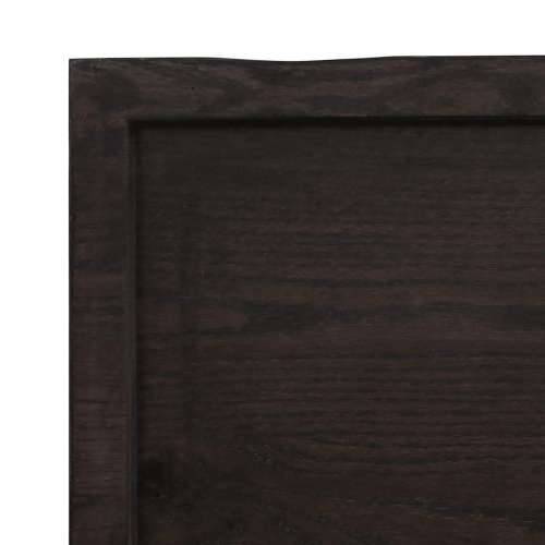 Zidna polica tamnosmeđa 220x50x(2-6) cm od obrađene hrastovine - Tamno smeđa 220 x 50 x 6 cm 1 Cijena