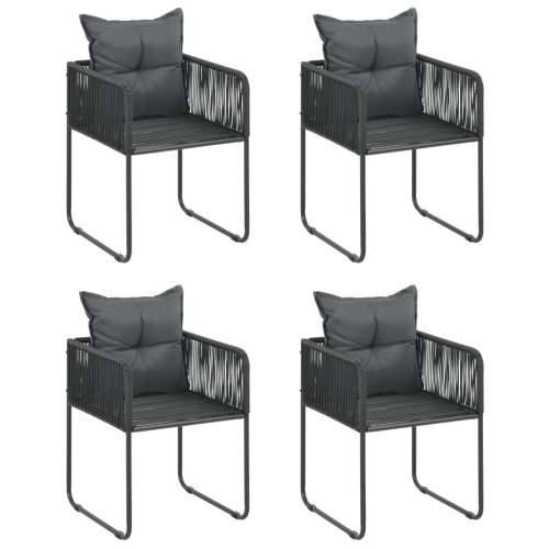 Vrtna garnitura - 5-dijelni vrtni blagovaonski set od PVC ratana crni - Crna Dužina stola 150 cm 4 Cijena