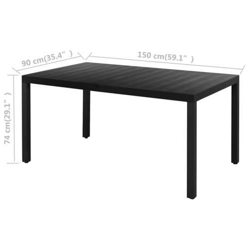 Vrtna garnitura - 5-dijelni vrtni blagovaonski set od PVC ratana crni - Crna Dužina stola 150 cm 4 Cijena
