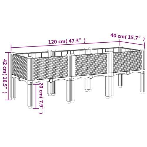 Vrtna sadilica s nogama bijela 120 x 40 x 42 cm PP - Bijela 120 x 40 x 42 cm 1 Cijena