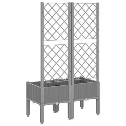 Vrtna sadilica s rešetkom svjetlosiva 80 x 40 x 142 cm PP - Svjetlosiva 80 x 40 x 142 cm 1 Cijena