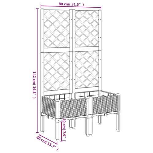 Vrtna sadilica s rešetkom svjetlosiva 80 x 40 x 142 cm PP - Svjetlosiva 80 x 40 x 142 cm 1 Cijena