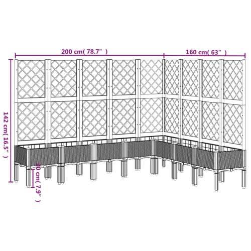 Vrtna sadilica s rešetkom plava siva 200 x 160 x 142 cm PP - Plavo-siva 200 x 160 x 142 cm 1 Cijena
