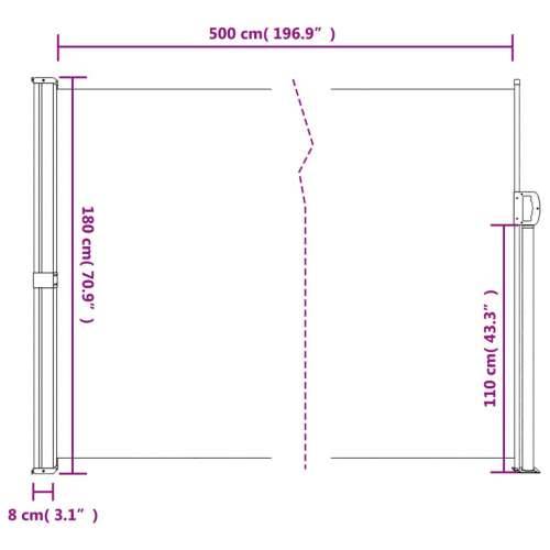 Bočna tenda na uvlačenje plava 180 x 500 cm - Plava 180 x 500 cm 1 Cijena