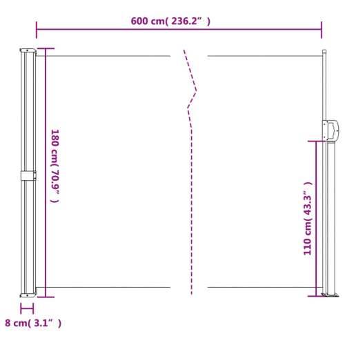 Bočna tenda na uvlačenje plava 180x600 cm Plava 180 x 600 cm 1 Cijena