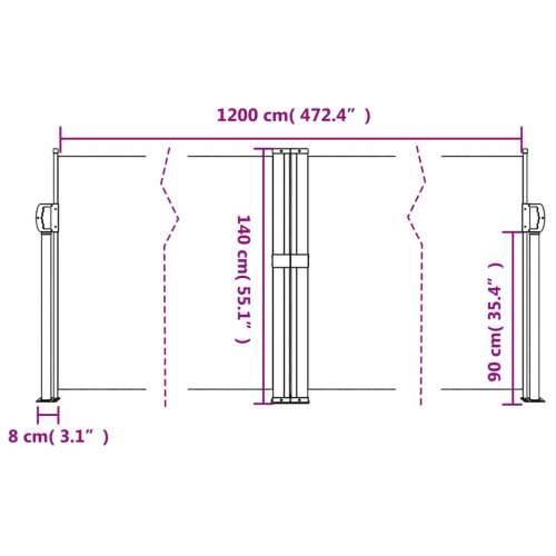 Bočna tenda na uvlačenje plava 140x1200 cm - Plava 140 x 1200 cm 1 Cijena