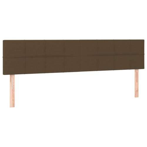 Krevet s oprugama i madracem LED tamnosmeđi 120x190 cm tkanina - Tamno smeđa 120 x 190 cm Blok s kvadratima Cijena