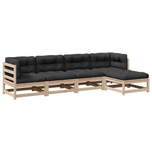 Vrtna garnitura - 5-dijelni set vrtnih sofa od masivne borovine s jastucima - Prirodna boja bora Da 1 Cijena